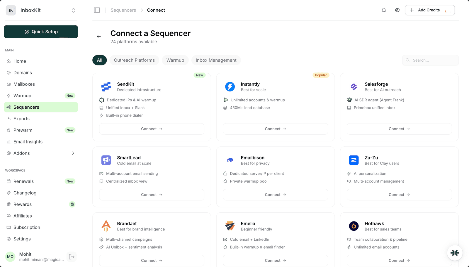 InboxKit sequencer integrations for industrial sales workflows